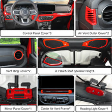 For 2024+ Jeep Wrangler JLU & Gladiator JT 4-Door 36 x Full Set Interior Decoration Trim Kit Cover RT-TCZ