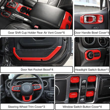 For 2024+ Jeep Wrangler JLU & Gladiator JT 4-Door 36 x Full Set Interior Decoration Trim Kit Cover RT-TCZ