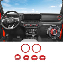 For 2024+ Jeep Wrangler & Gladiator JT Air Conditioning Headlight Switch Dashboard Air Vent Trim Ring- Style B (6 pcs) RT-TCZ