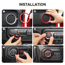 For 2024+ Jeep Wrangler & Gladiator JT Air Conditioning Headlight Switch Dashboard Air Vent Trim Ring- Style B (6 pcs) RT-TCZ