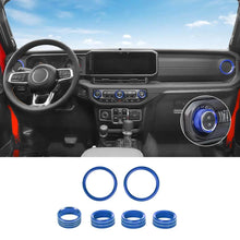 For 2024+ Jeep Wrangler & Gladiator JT Air Conditioning Headlight Switch Dashboard Air Vent Trim Ring- Style B (6 pcs) RT-TCZ