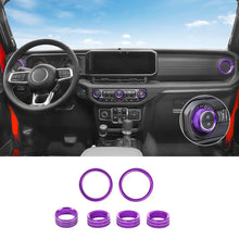 For 2024+ Jeep Wrangler & Gladiator JT Air Conditioning Headlight Switch Dashboard Air Vent Trim Ring- Style B (6 pcs) RT-TCZ