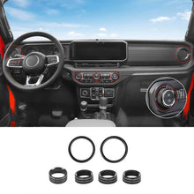 For 2024+ Jeep Wrangler & Gladiator JT Air Conditioning Headlight Switch Dashboard Air Vent Trim Ring- Style B (6 pcs) RT-TCZ