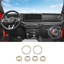 For 2024+ Jeep Wrangler & Gladiator JT Air Conditioning Headlight Switch Dashboard Air Vent Trim Ring- Style B (6 pcs) RT-TCZ