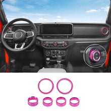 For 2024+ Jeep Wrangler & Gladiator JT Air Conditioning Headlight Switch Dashboard Air Vent Trim Ring- Style B (6 pcs) RT-TCZ