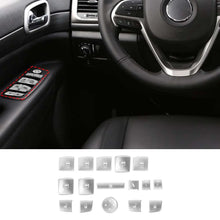 For Jeep 2014+ Cherokee /2011-2021 Grand Cherokee WK2 14 x Car Window keypads Button Decorative Trim Pieces RT-TCZ
