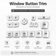 For Jeep 2014+ Cherokee /2011-2021 Grand Cherokee WK2 14 x Car Window keypads Button Decorative Trim Pieces RT-TCZ