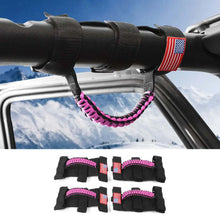 For Jeep Wrangler CJ LJ YJ TJ JK JL & Gladiator JT 4 x Roll Bar Grab Grip Handle with USA Flag RT-TCZ