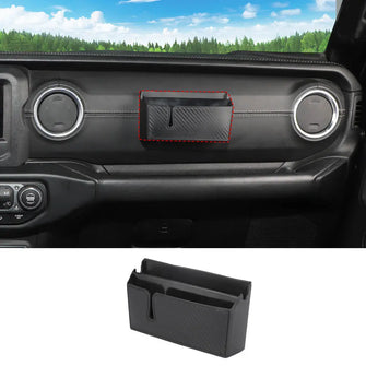 For Jeep Wrangler CJ YJ TJ JK JKU JL JLU JT /Patriot Passenger Storage Box Double Compartment Organizer  Carbon Fiber RT-TCZ