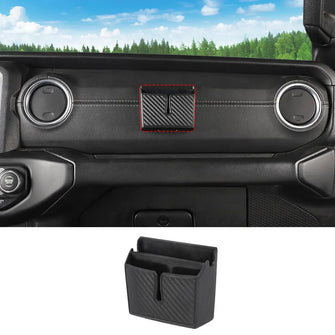 For Jeep Wrangler CJ YJ TJ JK JKU JL JLU JT /Patriot Passenger Storage Box Double Compartment Organizer  Carbon Fiber RT-TCZ