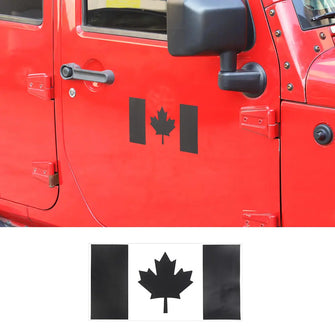 For Jeep Wrangler CJ YJ TJ JK JL JT Canadian Flag Sticker Die Cut Decal Canada Maple Leaf Cover Trim Black RT-TCZ