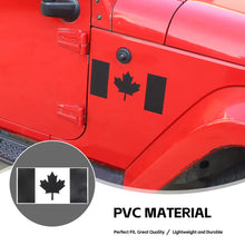For Jeep Wrangler CJ YJ TJ JK JL JT Canadian Flag Sticker Die Cut Decal Canada Maple Leaf Cover Trim Black RT-TCZ