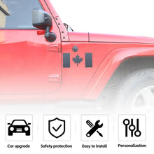 For Jeep Wrangler CJ YJ TJ JK JL JT Canadian Flag Sticker Die Cut Decal Canada Maple Leaf Cover Trim Black RT-TCZ
