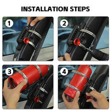 For Jeep Wrangler CJ YJ TJ JK JL Quick Release Fire Extinguisher Mount - Aluminum Adjustable UTV Roll Bar Fire Extinguisher Holder Mounting Bracket RT-TCZ