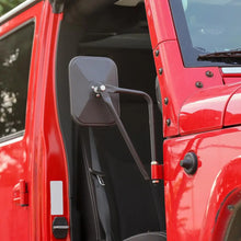 For Jeep Wrangler CJ YJ TJ JK JL & JT Side Mirrors Square Doorless Rear View Quick Release Mirrors Textured Black RT-TCZ