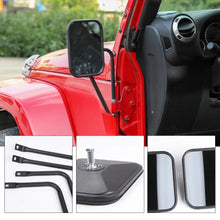 For Jeep Wrangler CJ YJ TJ JK JL & JT Side Mirrors Square Doorless Rear View Quick Release Mirrors Textured Black RT-TCZ