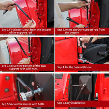 For Jeep Wrangler CJ YJ TJ JK JL & JT Side Mirrors Square Doorless Rear View Quick Release Mirrors Textured Black RT-TCZ