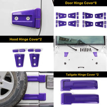 For Jeep Wrangler JK 2007-2018 4-Dr Door/Hood/Tailgate Hinge Trim Cover Set 12 PCS RT-TCZ