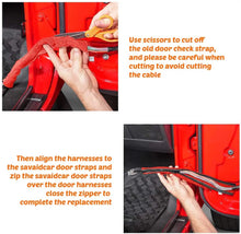 For Jeep Wrangler JK JKU  Door Limiting Straps Swing Door Check Limiter with Wire Protecting Harness, Red RT-TCZ