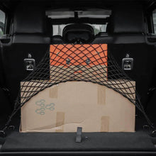 For Jeep Wrangler JK JL JKU Rear Cargo Nets Trunk Storage Bungee  (32.2''x18.5'') Organizer Mesh Nets with 4 Hooks RT-TCZ