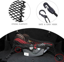 For Jeep Wrangler JK JL JKU Rear Cargo Nets Trunk Storage Bungee  (32.2''x18.5'') Organizer Mesh Nets with 4 Hooks RT-TCZ