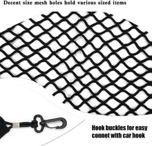 For Jeep Wrangler JK JL JKU Rear Cargo Nets Trunk Storage Bungee  (32.2''x18.5'') Organizer Mesh Nets with 4 Hooks RT-TCZ