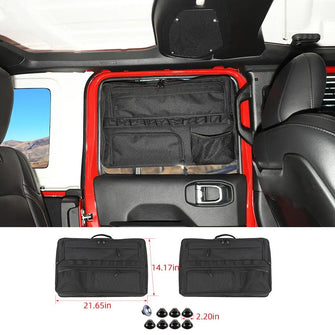 For Jeep Wrangler JK/JL/JT 4-Door Rear Window Storage Bag Organizer Door Pocket RT-TCZ