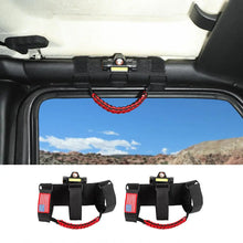 For Jeep Wrangler JK JL JT Roll Bar Paracord Grab Handles with LED Light US Flag- 2Pack RT-TCZ