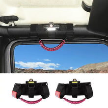 For Jeep Wrangler JK JL JT Roll Bar Paracord Grab Handles with LED Light US Flag- 2Pack RT-TCZ