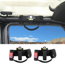 For Jeep Wrangler JK JL JT Roll Bar Paracord Grab Handles with LED Light US Flag- 2Pack RT-TCZ