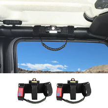 For Jeep Wrangler JK JL JT Roll Bar Paracord Grab Handles with LED Light US Flag- 2Pack RT-TCZ