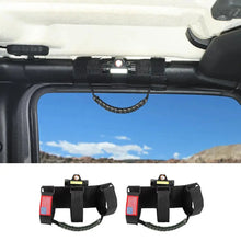 For Jeep Wrangler JK JL JT Roll Bar Paracord Grab Handles with LED Light US Flag- 2Pack RT-TCZ