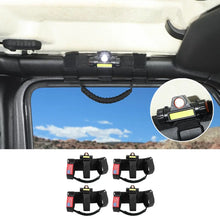 For Jeep Wrangler JK JL JT Roll Bar Paracord Grab Handles with LED Light US Flag- 4Pack RT-TCZ