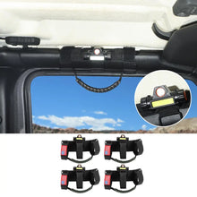For Jeep Wrangler JK JL JT Roll Bar Paracord Grab Handles with LED Light US Flag- 4Pack RT-TCZ