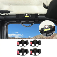 For Jeep Wrangler JK JL JT Roll Bar Paracord Grab Handles with LED Light US Flag- 4Pack RT-TCZ