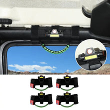 For Jeep Wrangler JK JL JT Roll Bar Paracord Grab Handles with LED Light US Flag- 4Pack RT-TCZ