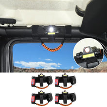 For Jeep Wrangler JK JL JT Roll Bar Paracord Grab Handles with LED Light US Flag- 4Pack RT-TCZ