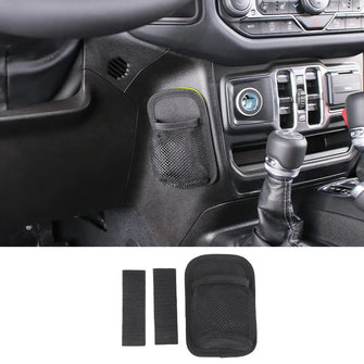 For Jeep Wrangler JK JL & Gladiator JT Car Storage Net Bag Phone Holder Pocket Seat Organizer Hanging Bag RT-TCZ