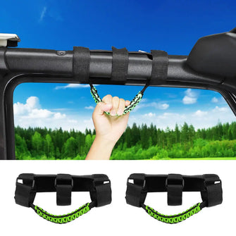 For Jeep Wrangler JK JL & Gladiator JT Roll Bar Grab Handle Paracord Grip Handle 2PCS RT-TCZ