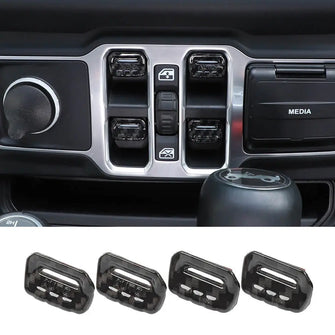 For Jeep Wrangler JL JLU Gladiator JT 2018+ 4PCS Car Window Switch Button Cover Trim RT-TCZ