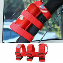 For Jeep Wrangler TJ CJ YJ JK JKU JL JLU JT Roll Bar Fire Extinguisher Binding Tape 2.5-3LB Adjustable Strap Bracket Mount RT-TCZ