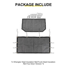 For Jeep Wrangler TJ Car Rear Trunk Sun Shade Top Insulation Net Cover Kit (2 pcs) RT-TCZ
