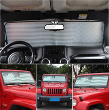 For Jeep Wrangler TJ JK JKU American Flag Windshield Sunshade, Auto Front Window Shade Foldable Sun Visor RT-TCZ