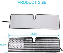 For Jeep Wrangler TJ JK JKU American Flag Windshield Sunshade, Auto Front Window Shade Foldable Sun Visor RT-TCZ