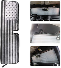 For Jeep Wrangler TJ JK JKU American Flag Windshield Sunshade, Auto Front Window Shade Foldable Sun Visor RT-TCZ