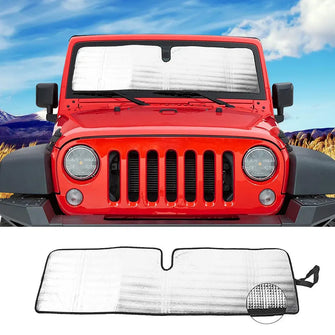 For Jeep Wrangler TJ JK JKU Windshield Sunshade Heat Shield Sun Visor Mat RT-TCZ