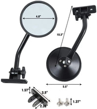 For Jeep Wrangler TJ LJ & JK JKU Doors Off Mirrors Quick Release Mirrors, Textured Black, 1 Pair RT-TCZ