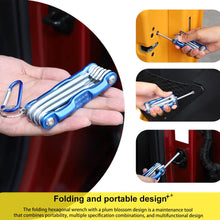 For Universal Car Folding Allen Key Portable Hex Wrench Tool Screwdriver Combination RT-TCZ