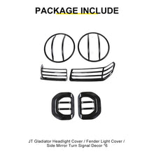 For 2018+ Jeep Wrangler JL & Gladiator JT Head Lights Turn Signal Side Mirror Light Trim Cover Kit (6 pcs) RT-TCZ