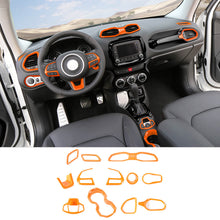 For 2016+ Jeep Renegade 12pcs Interior Decor Dash Panel & Console Trim Cover RT-TCZ